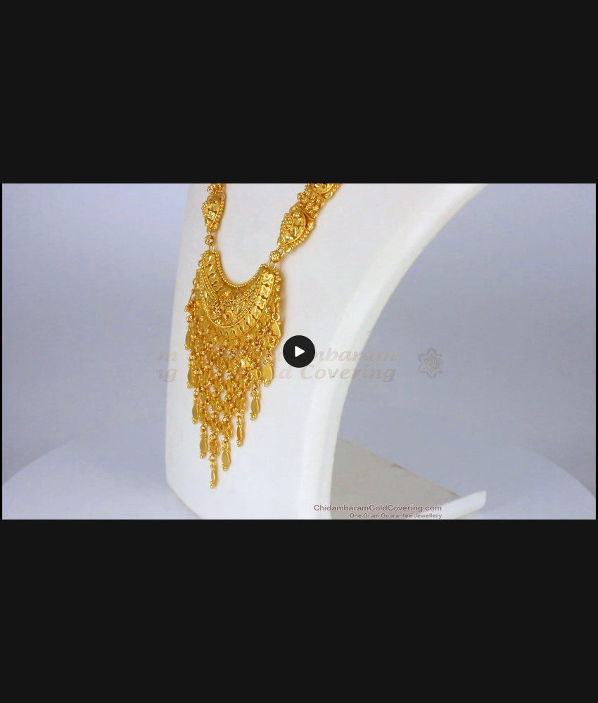 Unique Look Like Real Gold Haram Designs Bridal Set with Earrings HR1935 Unique Look Like Real Gold Haram Designs Bridal Set with Earrings HR1935