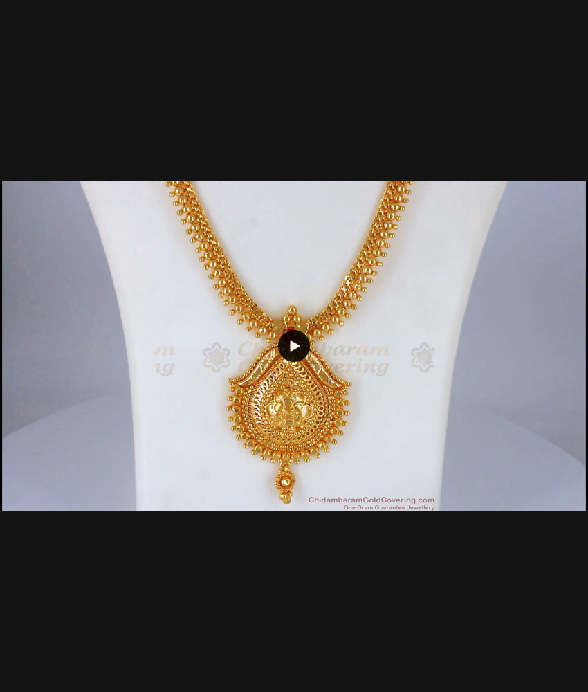 One Gram Gold Haram With Ruby Stone Dollar Collections HR1948 One Gram Gold Haram With Ruby Stone Dollar Collections HR1948