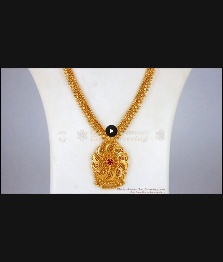 South Indian New Arrivals One Gram Gold Ruby Stone Haram HR2010 South Indian New Arrivals One Gram Gold Ruby Stone Haram HR2010