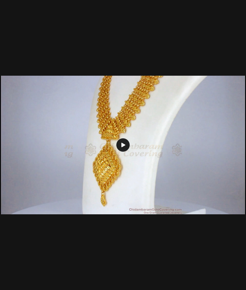 Latest Kerala Design Gold Forming Haram With Earrings HR2039 Latest Kerala Design Gold Forming Haram With Earrings HR2039