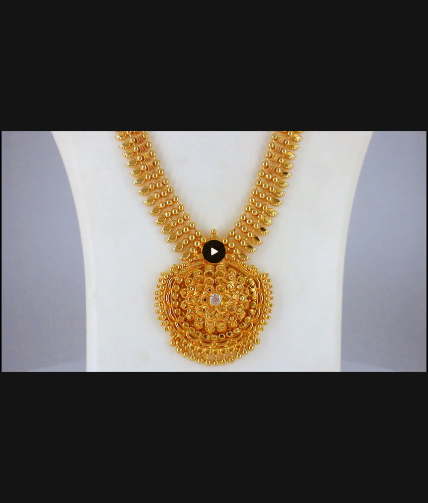 Dazzling White Stone One Gram Gold Long Haram Designs HR2074 Dazzling White Stone One Gram Gold Long Haram Designs HR2074