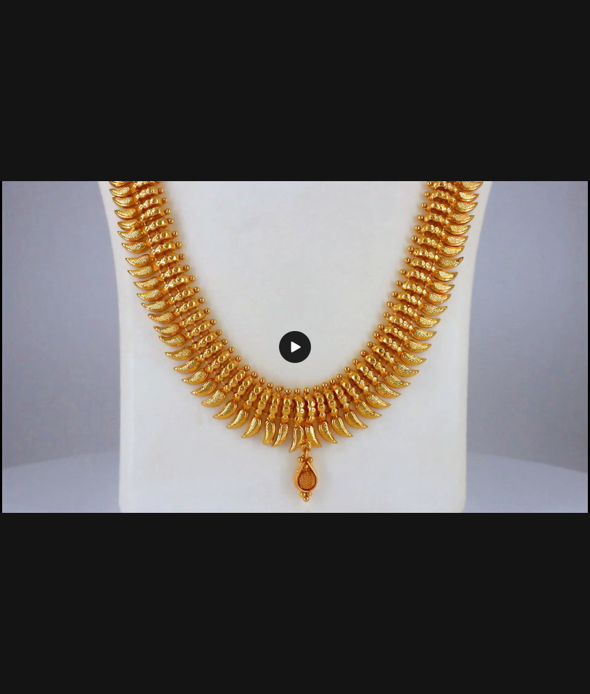 Latest Mullai Design One Gram Gold Long Haram Designs HR2077 Latest Mullai Design One Gram Gold Long Haram Designs HR2077