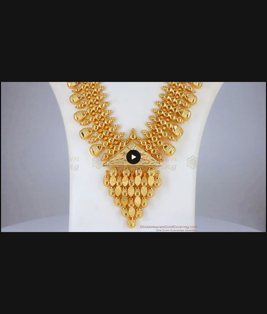 Kerala Model Gold Long Haram Bridal Wear Shop Online HR2096 Kerala Model Gold Long Haram Bridal Wear Shop Online HR2096