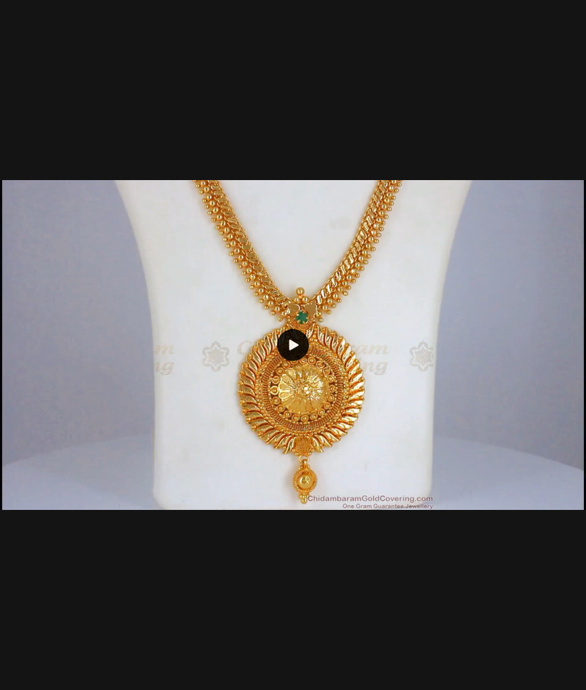 Big Dollar Gold Haram Emerald Stone Party Wear Fashion HR2132 Big Dollar Gold Haram Emerald Stone Party Wear Fashion HR2132