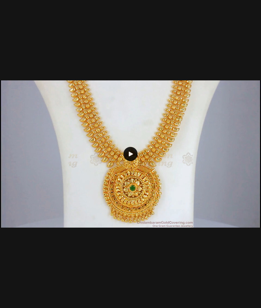 Mango Pattern Gold Haram Emerald Stone Bridal Collections HR2174