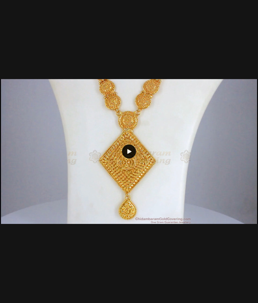 South Indian Style One Gram Gold Haram Bridal Wear HR2202