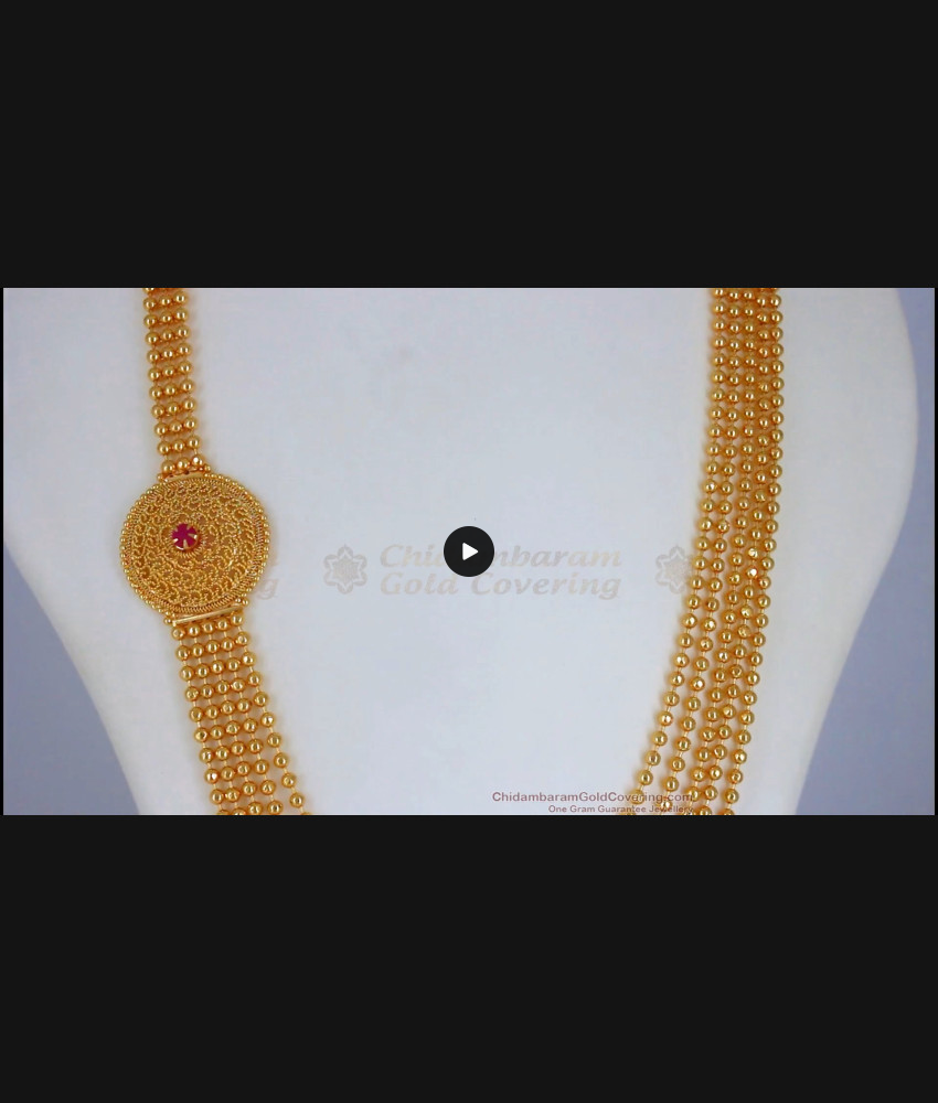 Grand Four layer Bridal Gold Haram Ruby Stone HR2227