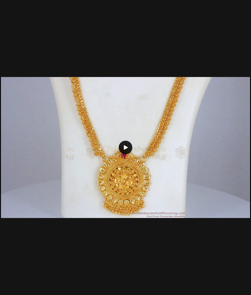 New Ruby Stone Flower Pendant Gold Haram Womens Fashion HR2231