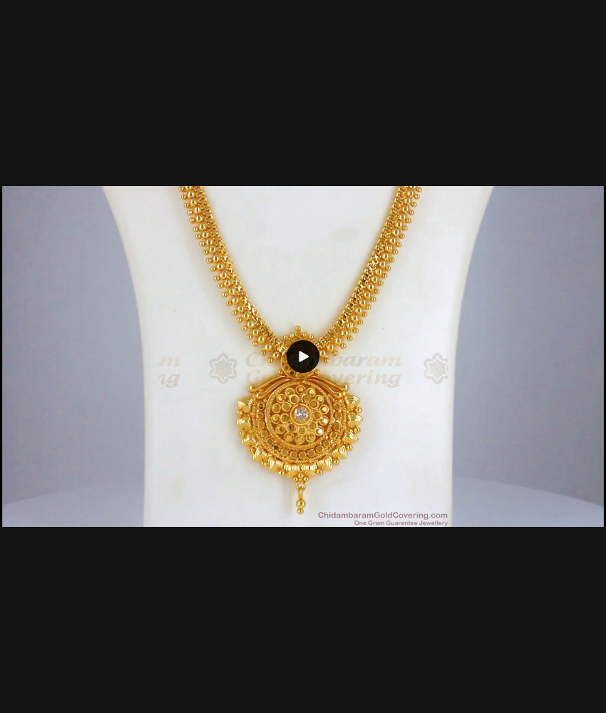 Traditional White Stone Gold Covering Haram Occasional Wear HR2240