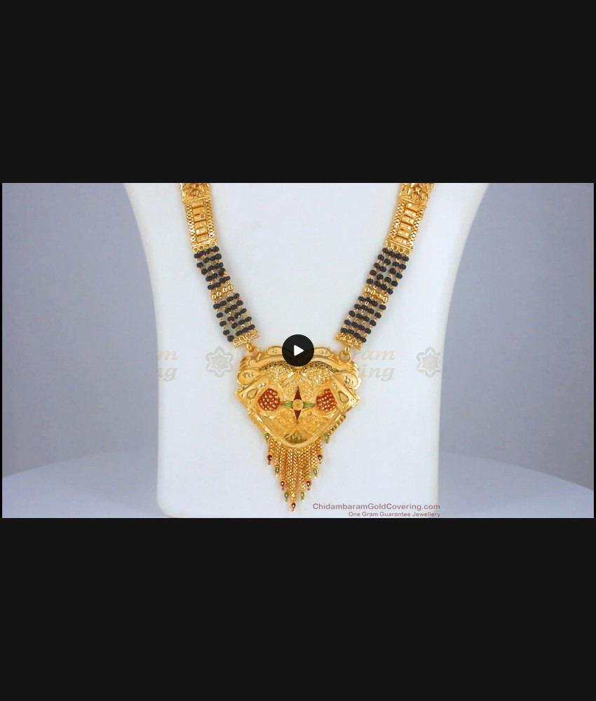 Lastest 30 Inch Meenakaari Design Forming Mangalsutra Haaram HR2275
