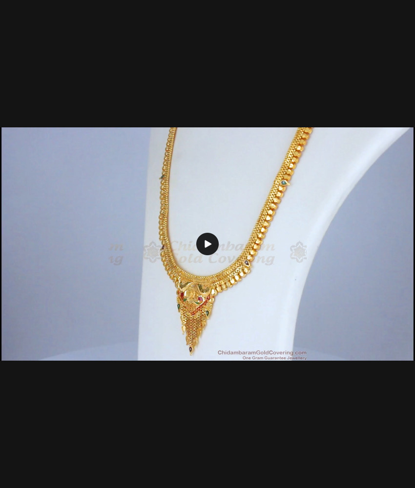 Stunning Bridal Wear Gold Forming Haram Combo With Enamel Pattern HR2325 Stunning Bridal Wear Gold Forming Haram Combo With Enamel Pattern HR2325