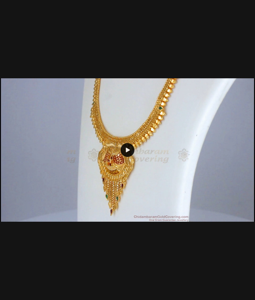 Latest Real Gold Meenakari Forming Design Haram Bridal Set Collection HR2352 Latest Real Gold Meenakari Forming Design Haram Bridal Set Collection HR2352