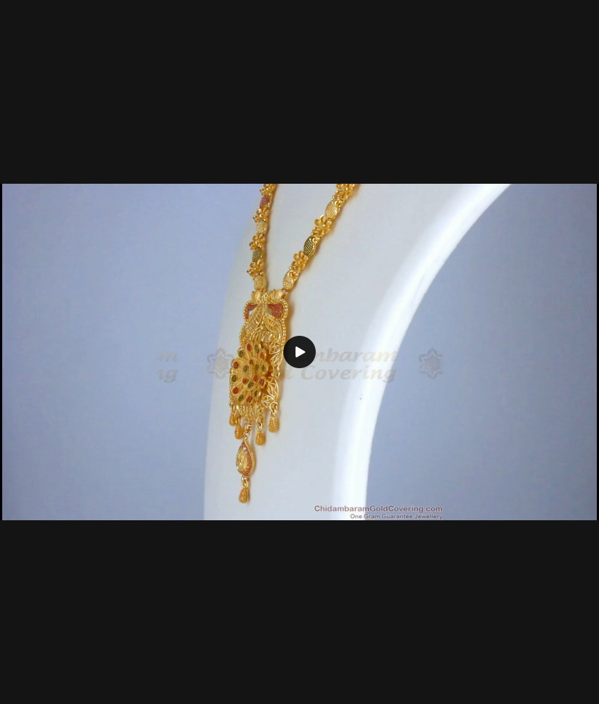 Grand Two Gram Gold Haram Meenakari Pattern Earring Combo Shop Online HR2367 Grand Two Gram Gold Haram Meenakari Pattern Earring Combo Shop Online HR2367