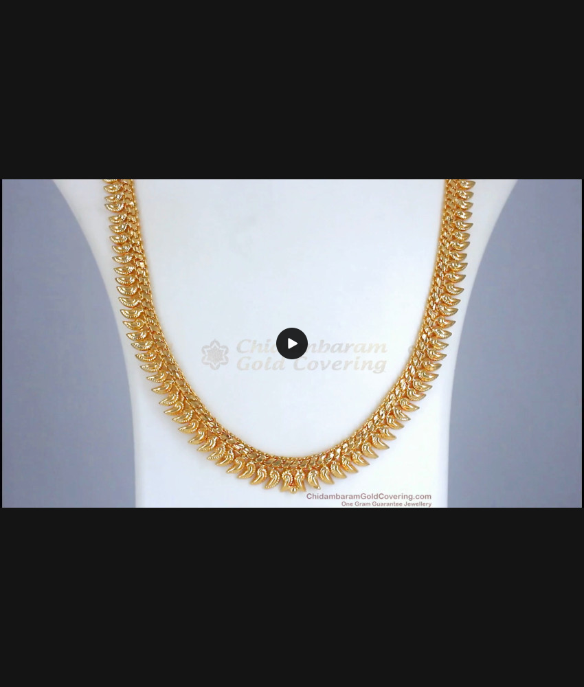 One Gram Gold Plain Mullaipoo Haram Traditional Jewelry HR2425 One Gram Gold Plain Mullaipoo Haram Traditional Jewelry HR2425