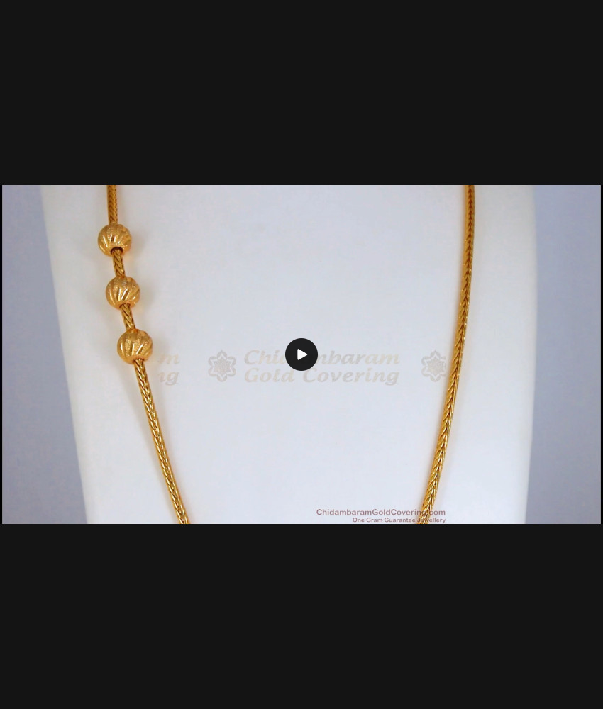 Triple Ball Plain Gold Mugappu Thali Chain Shop Online MCH1021-LG