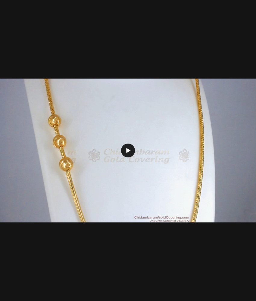 One Gram Gold Mugappu Side Pendant Chain Daily Wear MCH1054 One Gram Gold Mugappu Side Pendant Chain Daily Wear MCH1054