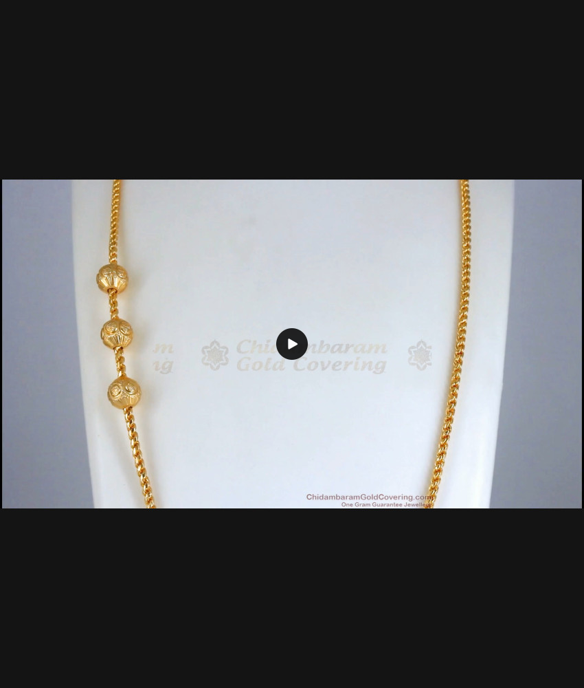 1 Gram Gold Mugappu Sarudu Chain For Married Women MCH1128 1 Gram Gold Mugappu Sarudu Chain For Married Women MCH1128