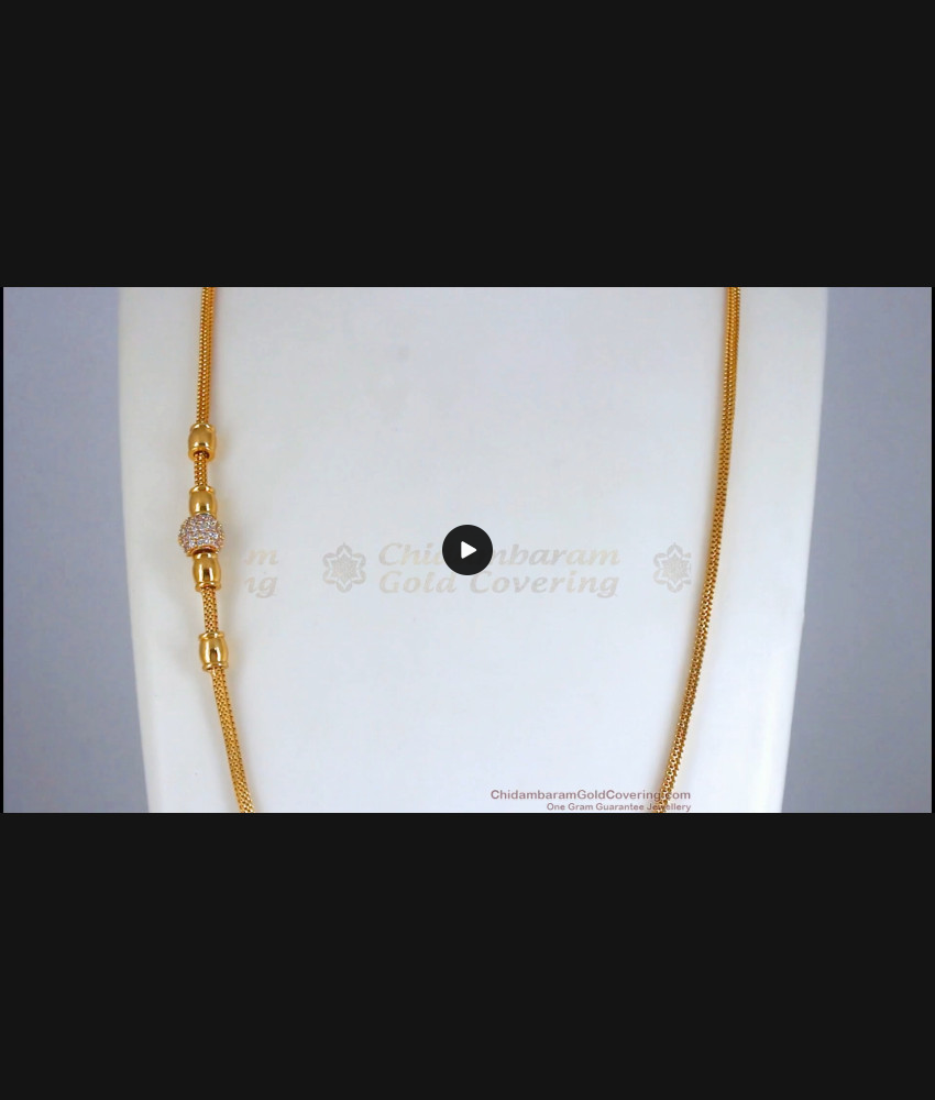 Stylish Diamond Stone Gold Mugappu Chain For Married Womens MCH1129