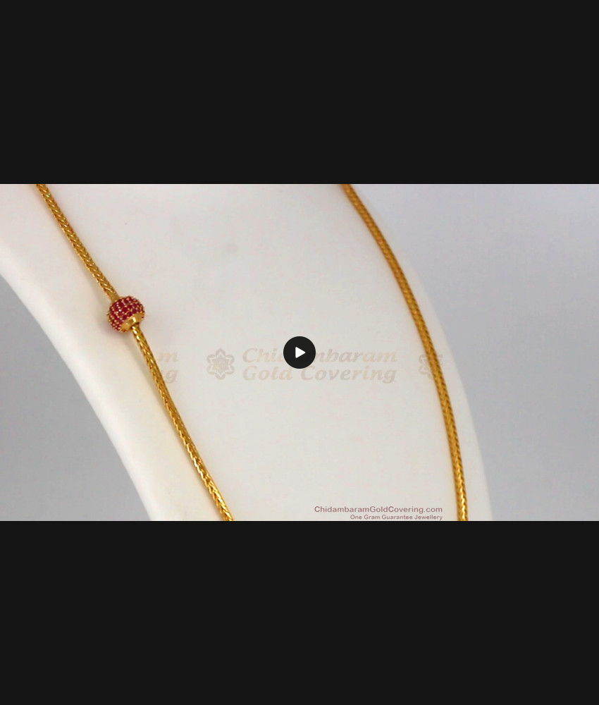 Fantastic Full Ruby Stone Single Ball Gold Side Pendant Chain MCH794 Fantastic Full Ruby Stone Single Ball Gold Side Pendant Chain MCH794