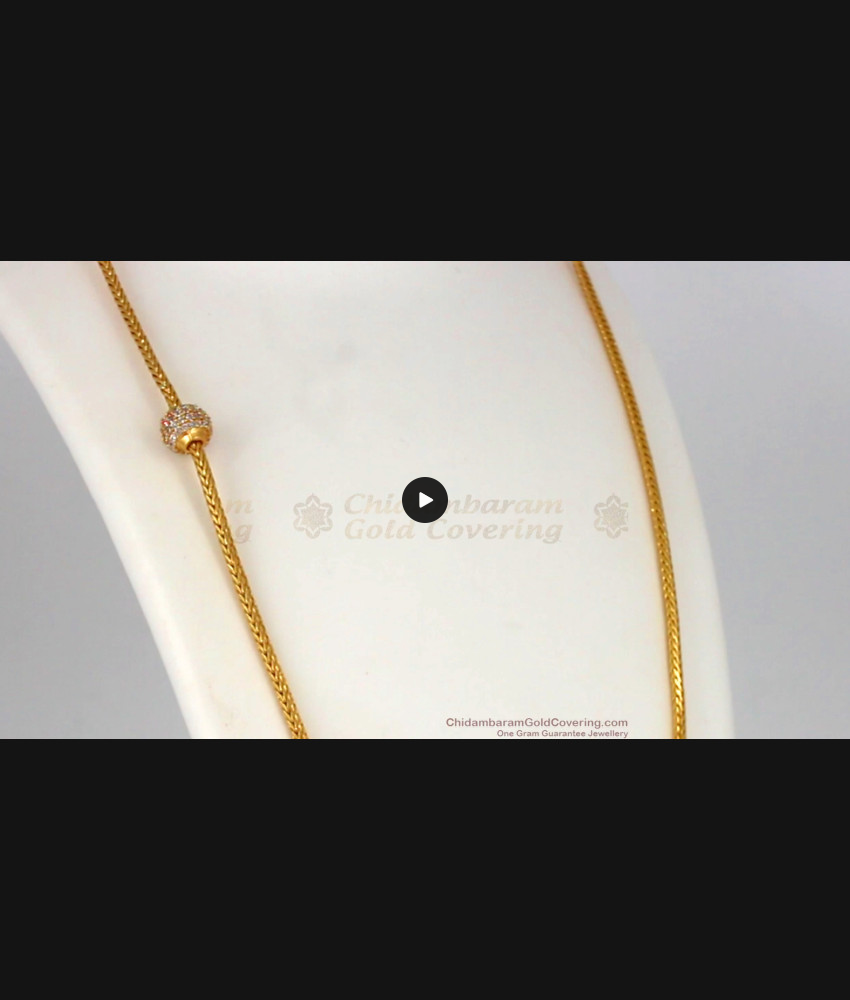 Dazzling Full White Stone Gold Side Pendant Chain MCH796 Dazzling Full White Stone Gold Side Pendant Chain MCH796