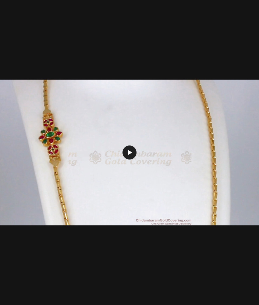Simple Kemp Stone Mugappu Designs Wheat Chain for Ladies MCH803 Simple Kemp Stone Mugappu Designs Wheat Chain for Ladies MCH803