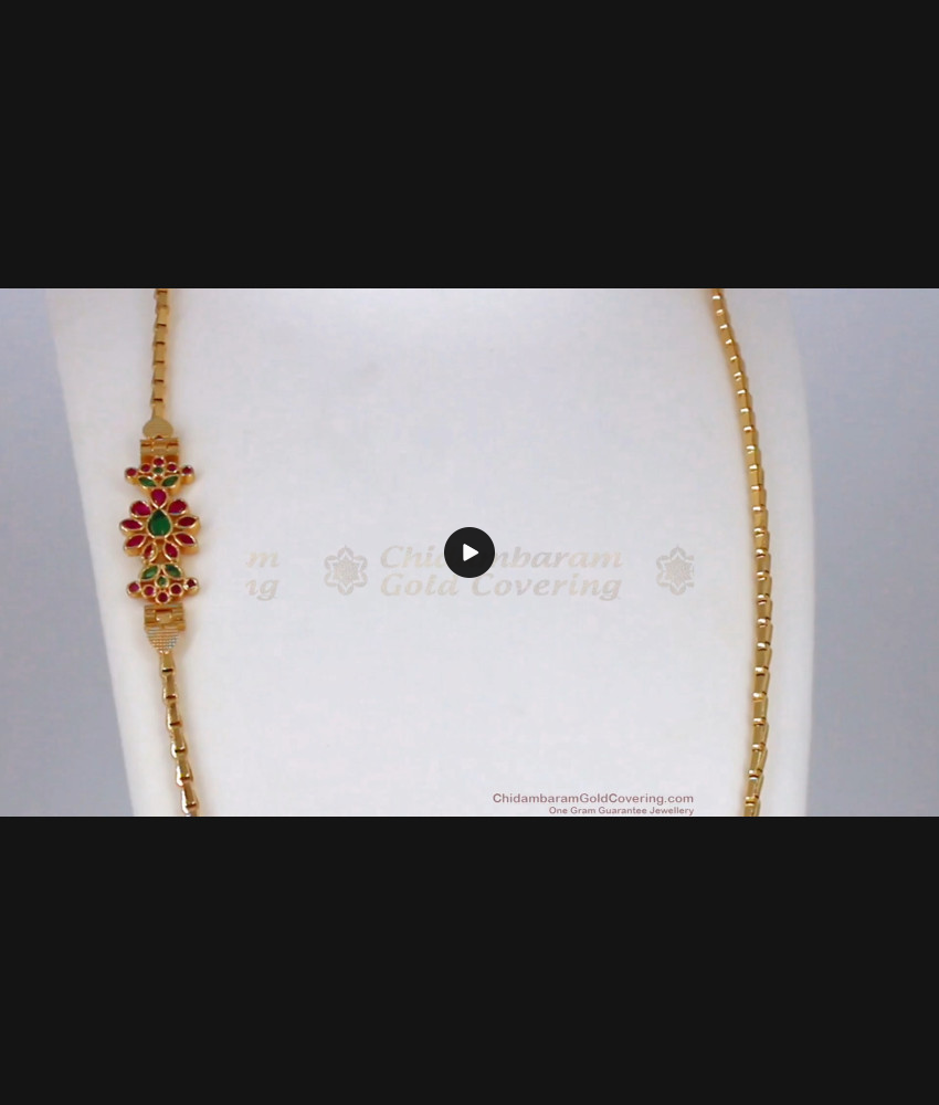 Kemp Stone Traditional Mugappu Designs Wheat Chain for Thali MCH807 Kemp Stone Traditional Mugappu Designs Wheat Chain for Thali MCH807