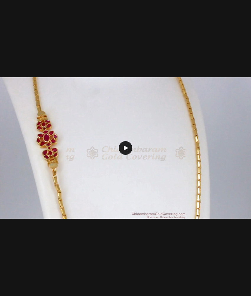 Daily Use Kemp Stone Mugappu Design Wheat Chains for Ladies MCH808 Daily Use Kemp Stone Mugappu Design Wheat Chains for Ladies MCH808