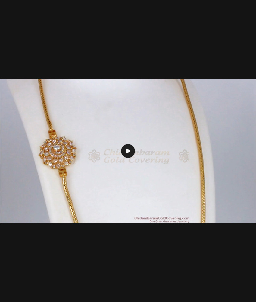 Sparkling White Stone Gold Side Pendant Chain For Married Women MCH817 Sparkling White Stone Gold Side Pendant Chain For Married Women MCH817