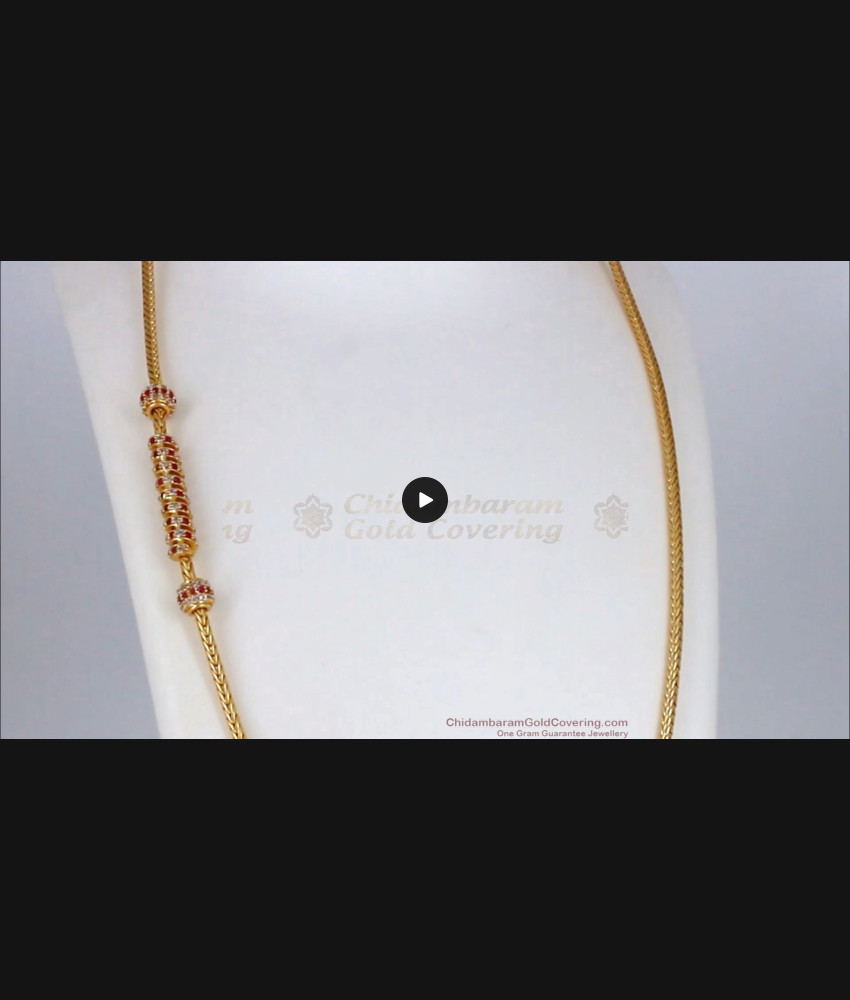 Trendy Spiral Design Ruby White Stone Gold Side Pendant Chain MCH824 Trendy Spiral Design Ruby White Stone Gold Side Pendant Chain MCH824