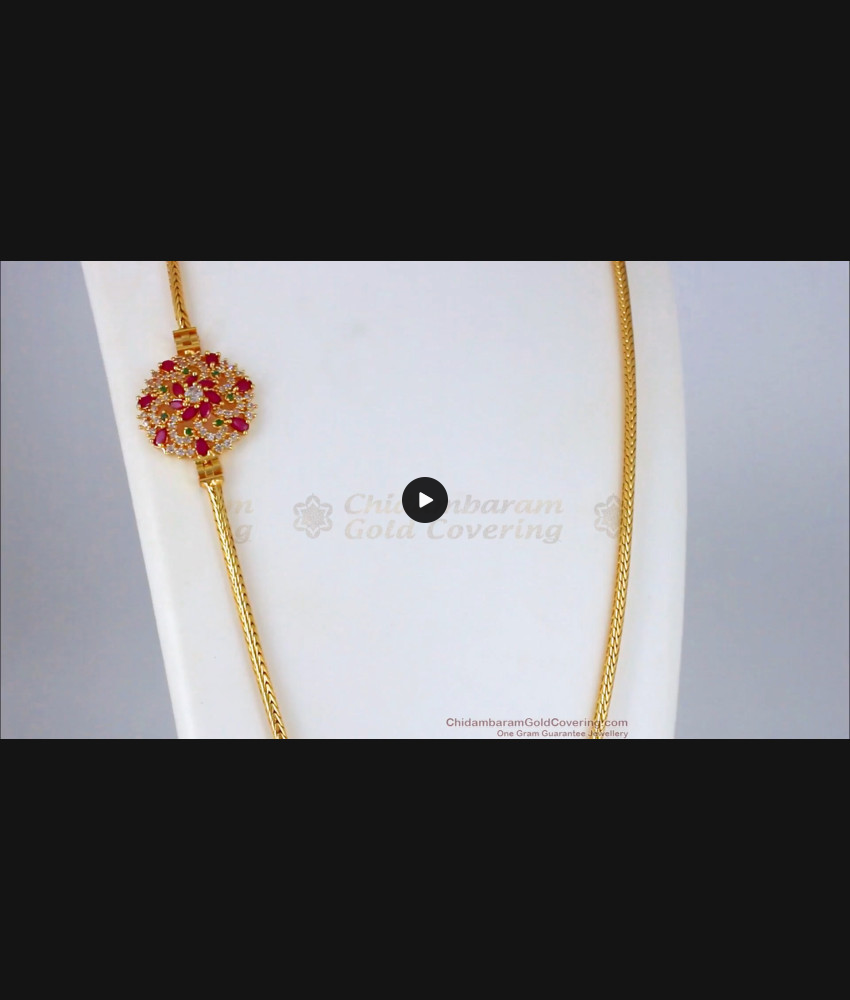 New Arrival Multi Stone Gold Side Pendant Chain For Married Womens MCH836 New Arrival Multi Stone Gold Side Pendant Chain For Married Womens MCH836