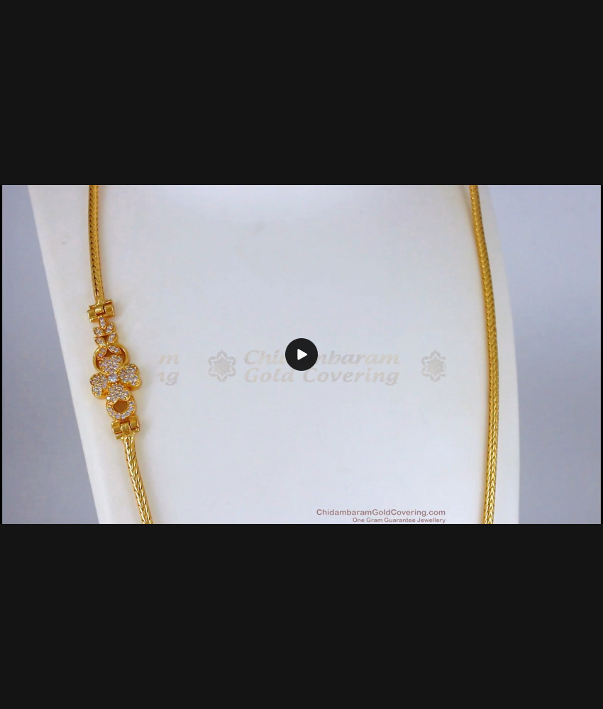 Latest White Stone Gold Mugappu Chain For Married Womens MCH848 Latest White Stone Gold Mugappu Chain For Married Womens MCH848