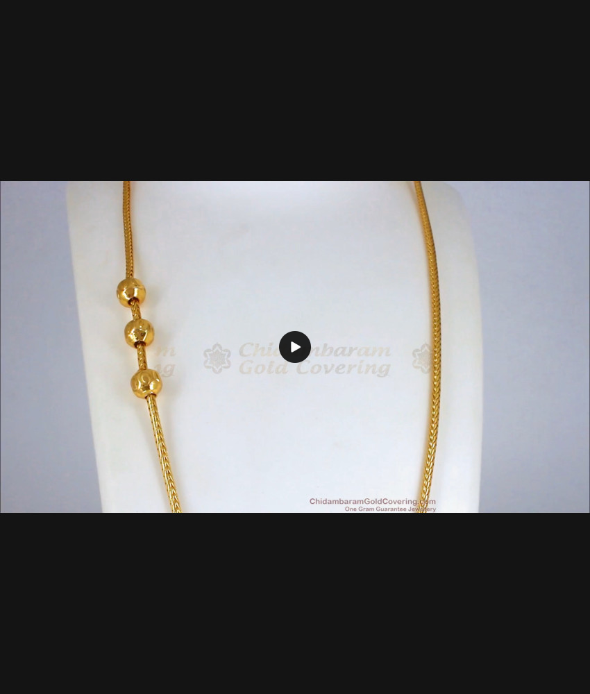 Classical Model Three Balls Gold Mugappu Chain Married Womens MCH924 Classical Model Three Balls Gold Mugappu Chain Married Womens MCH924
