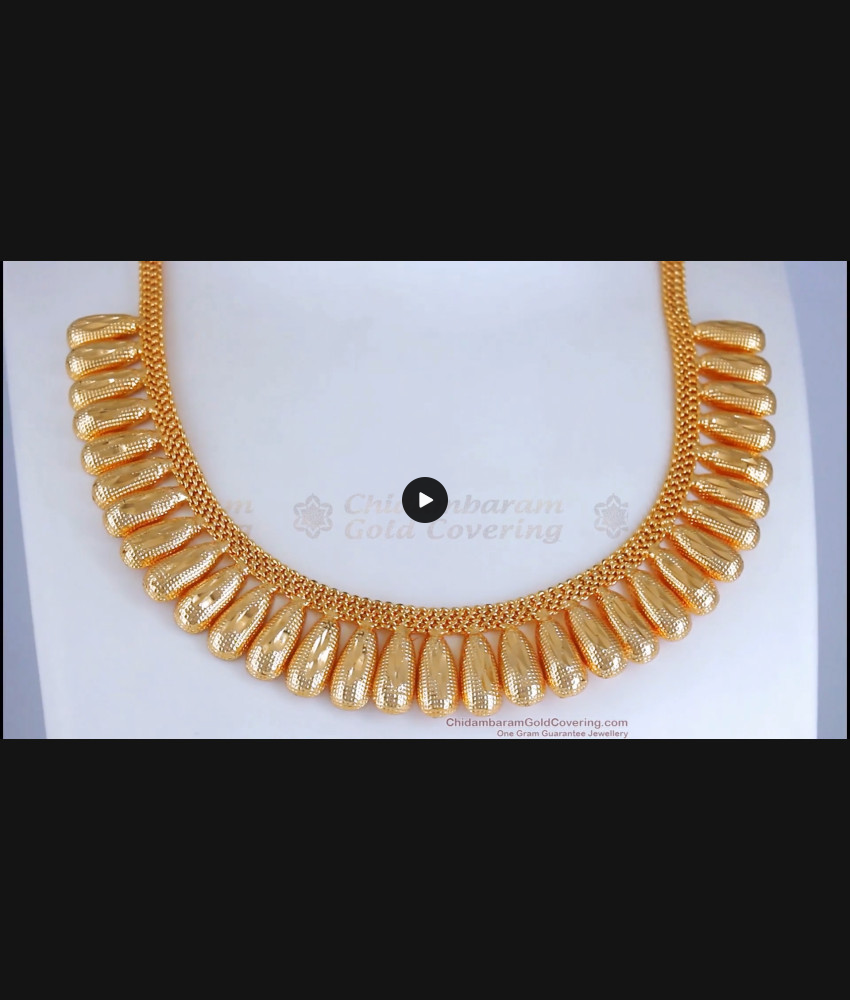 Aspiring Kerala Gold Mullai Pattern Bridal Necklace Net Design Jewelry NCKN1324 Aspiring Kerala Gold Mullai Pattern Bridal Necklace Net Design Jewelry NCKN1324