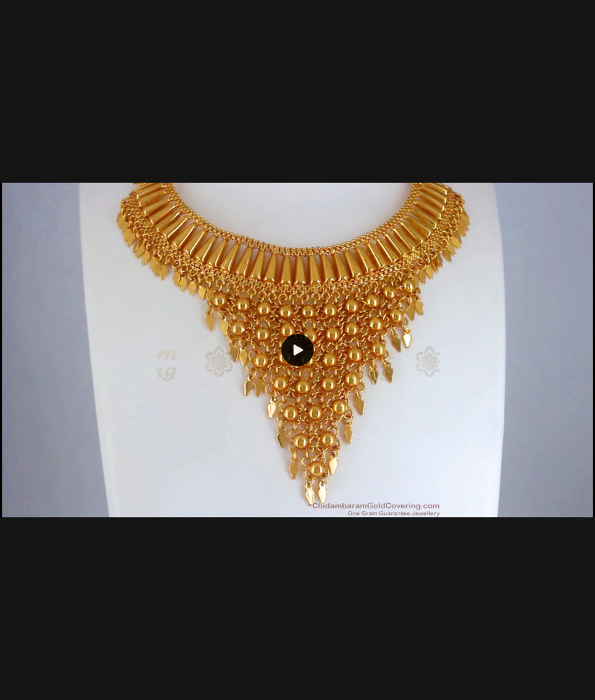 Stunning Bridal Design Gold Plated Kerala Choker Necklace NCKN1470 Stunning Bridal Design Gold Plated Kerala Choker Necklace NCKN1470