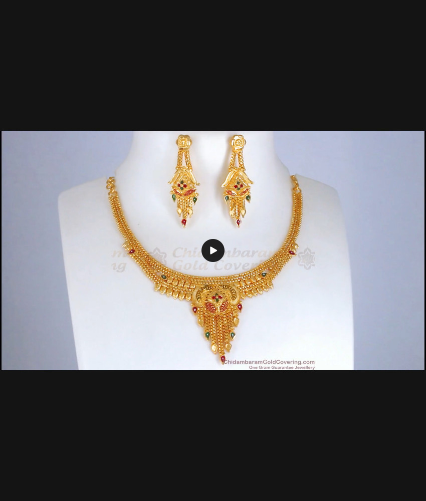 Most Wanted Gold Necklace Design Forming Bridal Collection For Function NCKN1849 Most Wanted Gold Necklace Design Forming Bridal Collection For Function NCKN1849