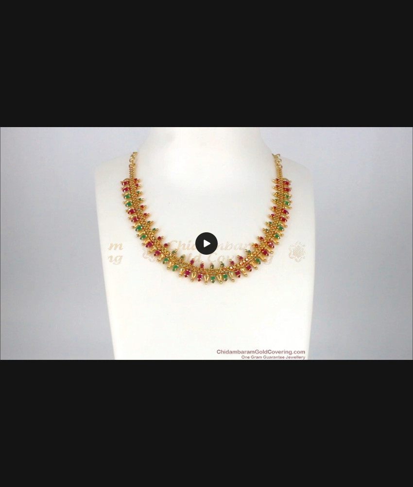 Choker Type Ruby Emerald Gold Necklace Design NCKN2008 Choker Type Ruby Emerald Gold Necklace Design NCKN2008