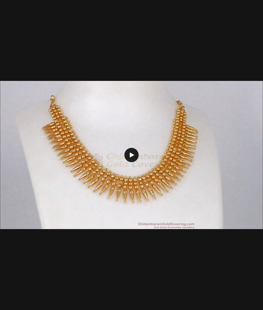 Traditional Gold MullaiPoo Necklace For Bridal Wear NCKN2034 Traditional Gold MullaiPoo Necklace For Bridal Wear NCKN2034