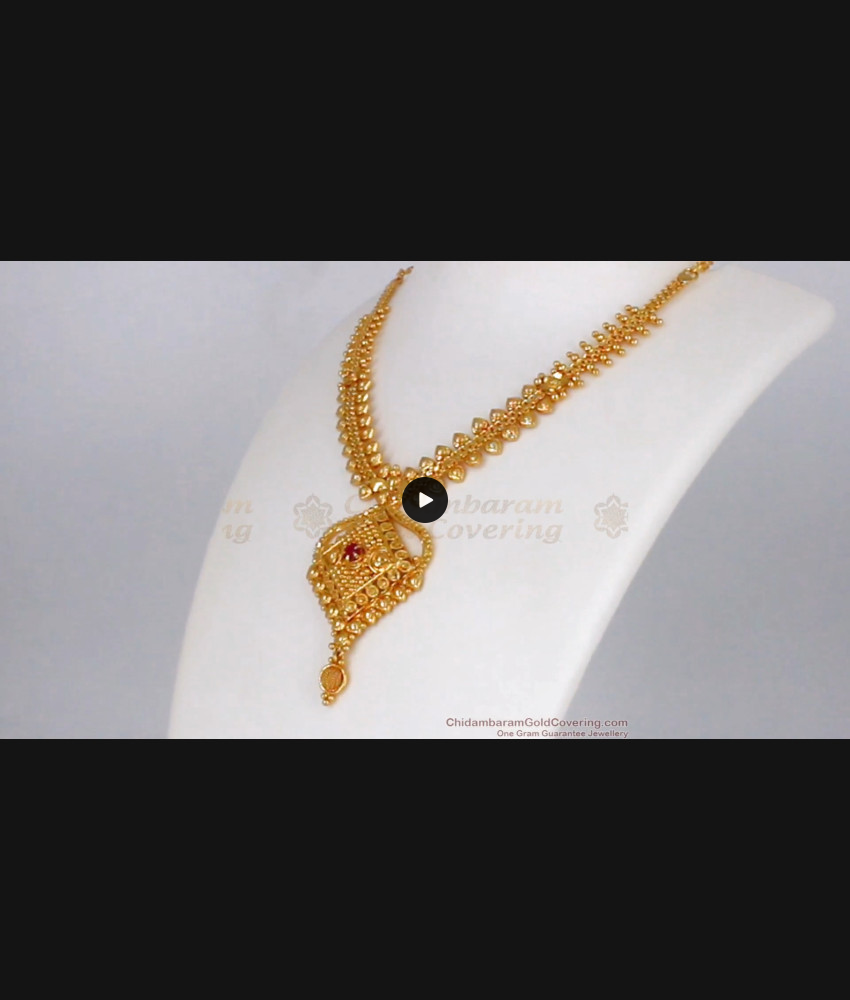 Glittering One Gram Gold Ruby Stone Necklace Wedding Collections NCKN2054 Glittering One Gram Gold Ruby Stone Necklace Wedding Collections NCKN2054
