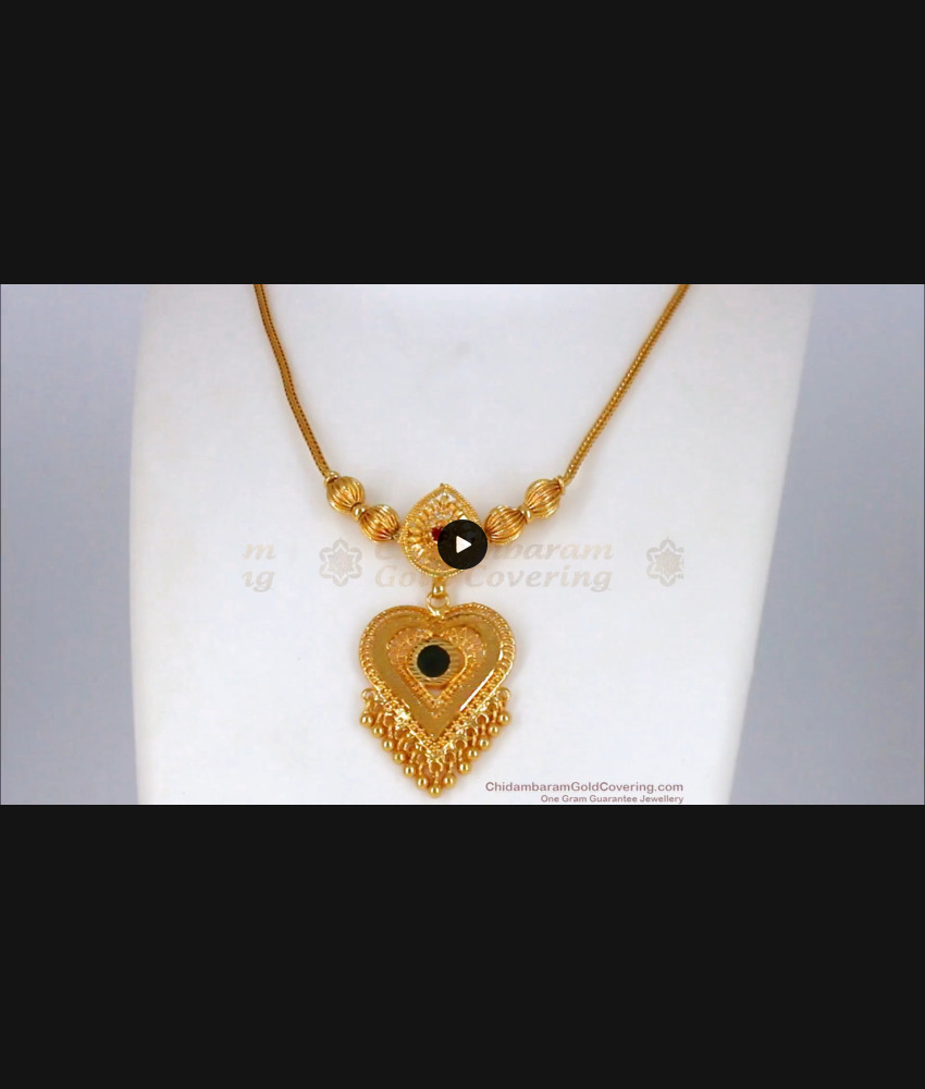 Fascinating Heart Pattern Palakka Green Stone Necklace NCKN2069 Fascinating Heart Pattern Palakka Green Stone Necklace NCKN2069
