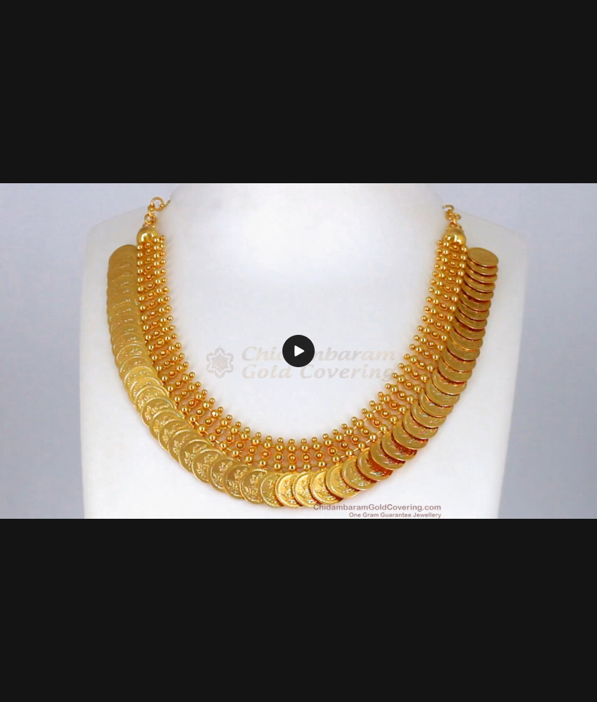Heavy Pattern Lakshmi Coin Kasu Malai Necklace Real Gold Like Design NCKN2072 Heavy Pattern Lakshmi Coin Kasu Malai Necklace Real Gold Like Design NCKN2072