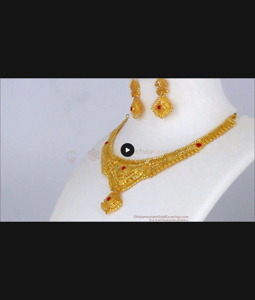 Latest Pavala Muthu Beads Real Gold Forming Necklace With Earrings Set NCKN2077 Latest Pavala Muthu Beads Real Gold Forming Necklace With Earrings Set NCKN2077