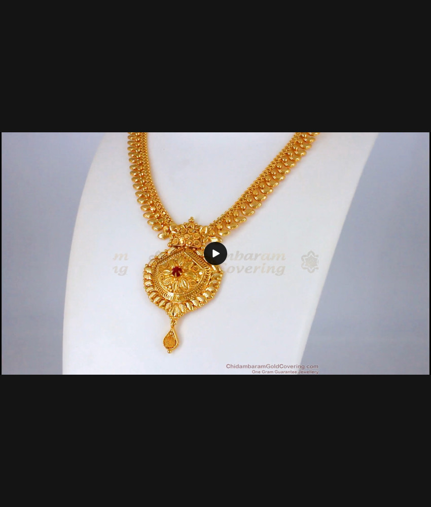 Stunning Ruby Stone One Gram Gold Necklace For Party Wear NCKN2102 Stunning Ruby Stone One Gram Gold Necklace For Party Wear NCKN2102
