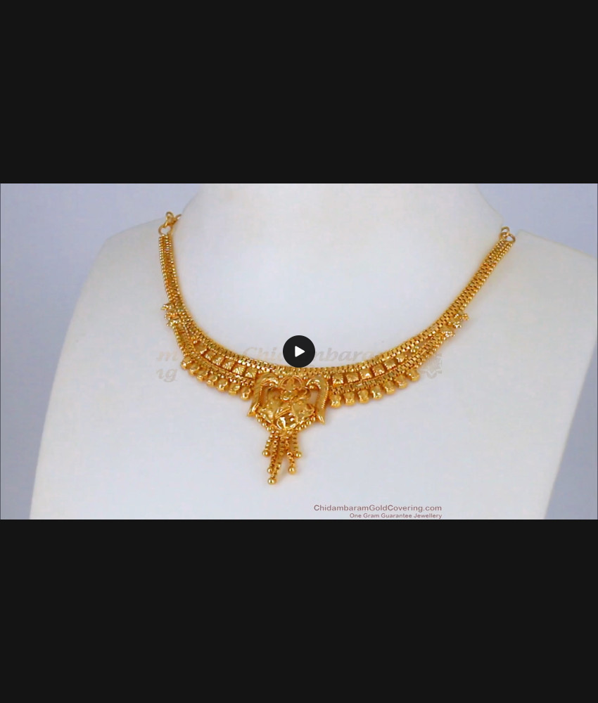 Unique One Gram Gold Design Necklace For Bridal Wear NCKN2109 Unique One Gram Gold Design Necklace For Bridal Wear NCKN2109