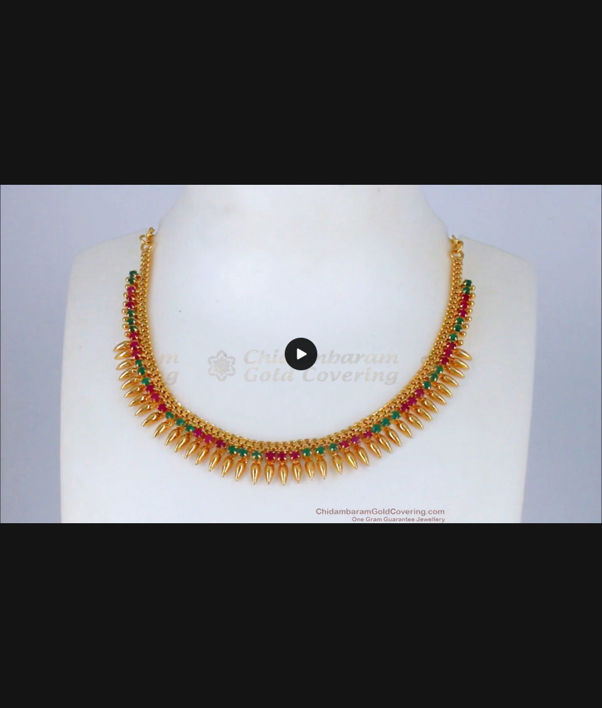 Mullaipoo Gold Chain Bridal Stone Necklace Collections NCKN2113 Mullaipoo Gold Chain Bridal Stone Necklace Collections NCKN2113
