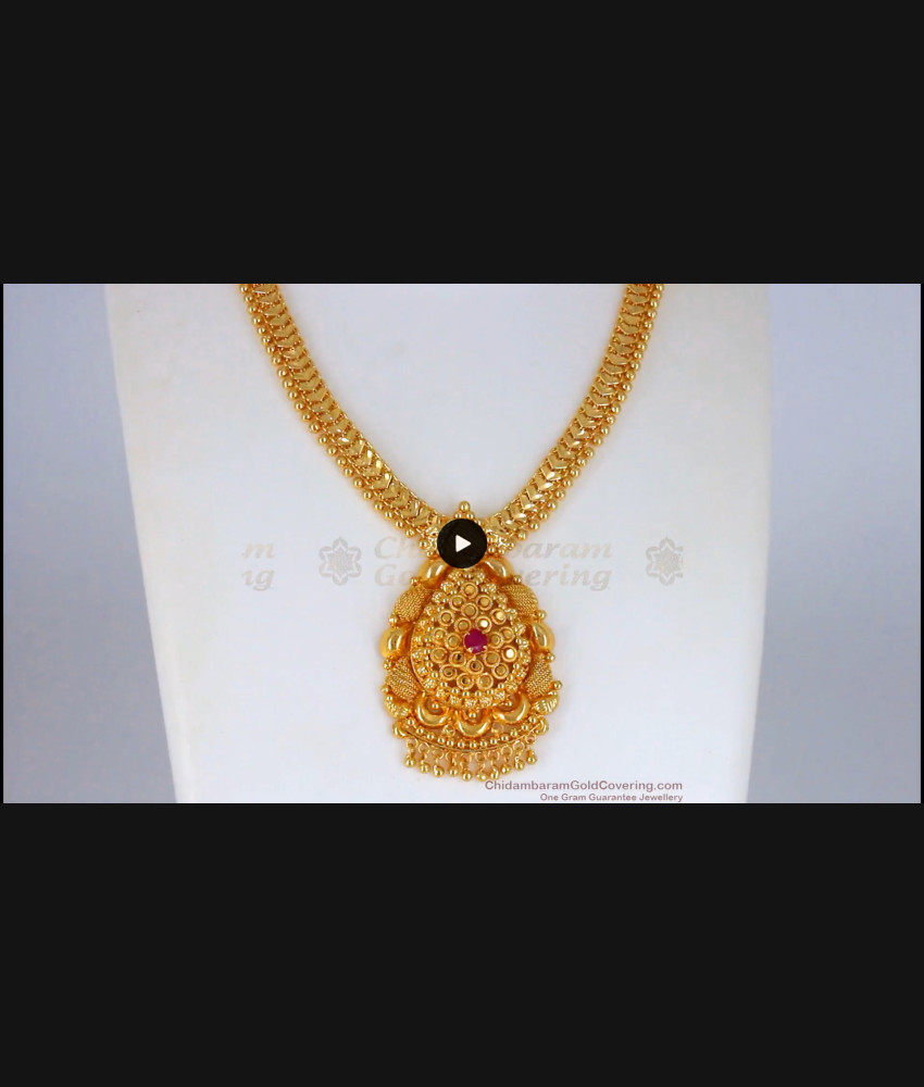 New Collection Gold Necklace With Single Ruby Stone Collections NCKN2164 New Collection Gold Necklace With Single Ruby Stone Collections NCKN2164