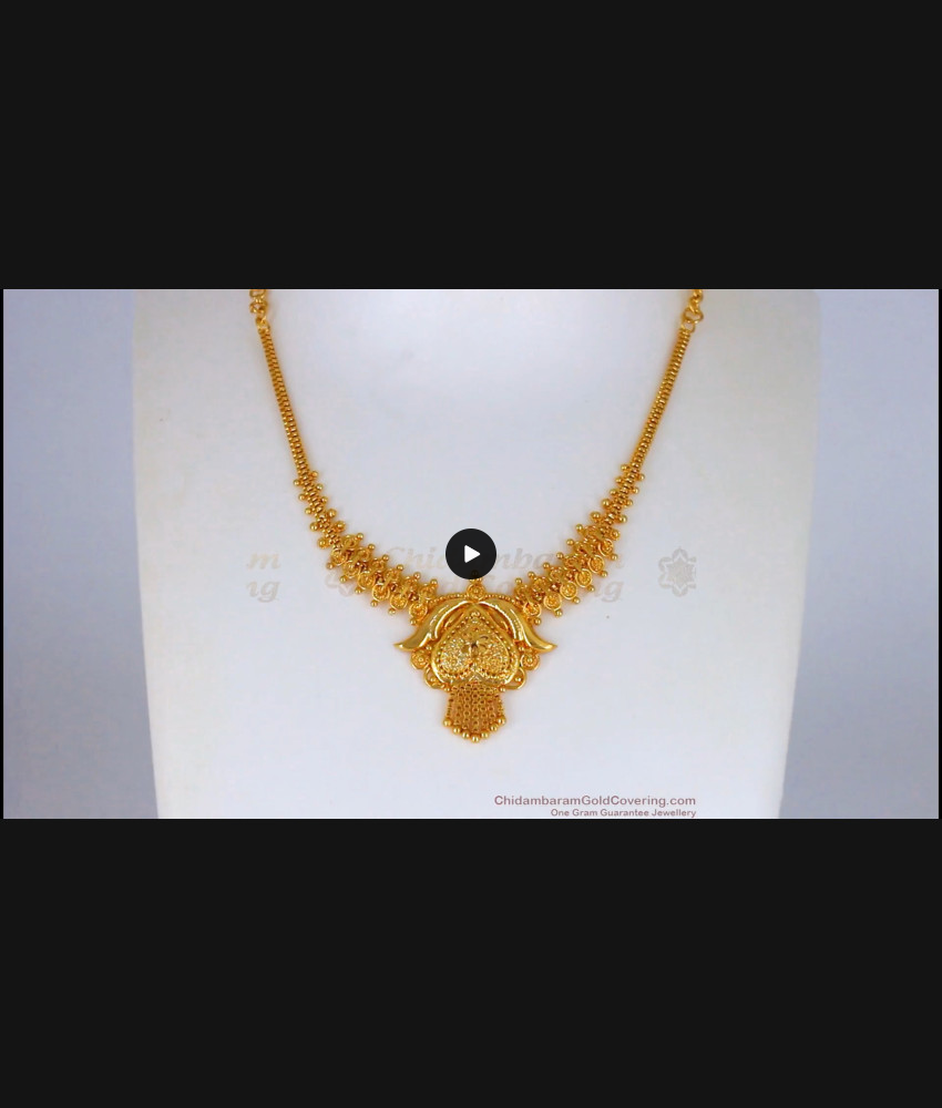 One Gram Kolkata Gold Necklace From Chidambaram Gold Covering Collections NCKN2170 One Gram Kolkata Gold Necklace From Chidambaram Gold Covering Collections NCKN2170