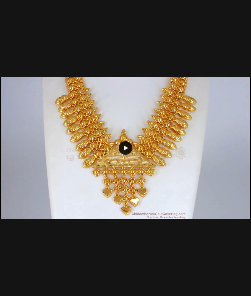 Grand Kerala Pattern One Gram Gold Necklace For Party Wear NCKN2173 Grand Kerala Pattern One Gram Gold Necklace For Party Wear NCKN2173