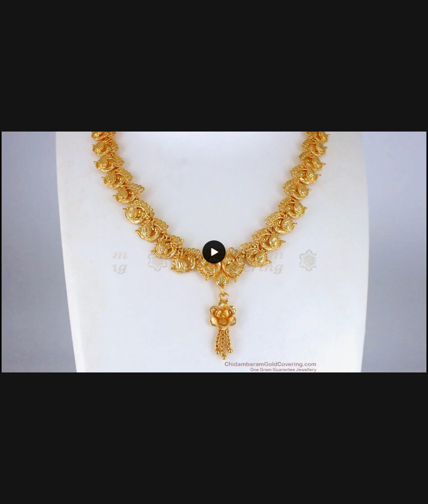 Unique Peacock Bridal Necklace One Gram Gold Jewelry Shop Online NCKN2188 Unique Peacock Bridal Necklace One Gram Gold Jewelry Shop Online NCKN2188