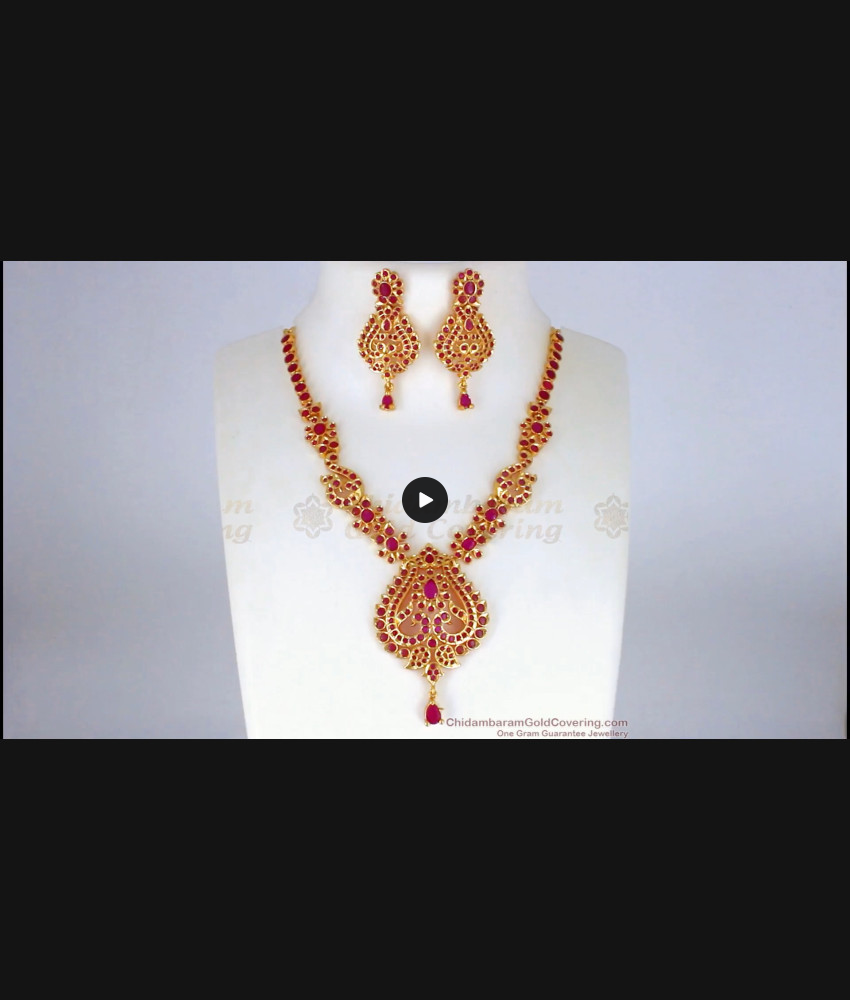 First Quality Ruby Stone Gold Necklace For Party Wear Collection NCKN2195 First Quality Ruby Stone Gold Necklace For Party Wear Collection NCKN2195