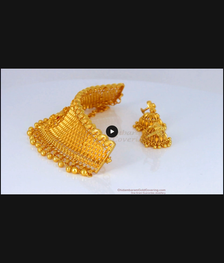 One Gram Gold Choker Design with Earrings Bridal Jewelry Collections NCKN2196 One Gram Gold Choker Design with Earrings Bridal Jewelry Collections NCKN2196
